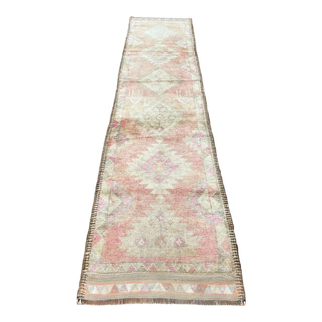Kurdish Vintage Hand-Knotted Tribal Herki Runner Rug For Sale