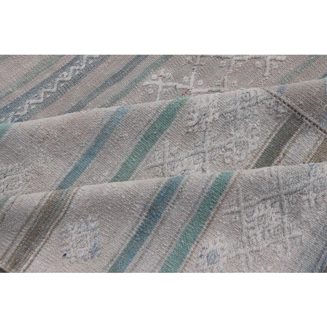 Large Vintage Neutral Paneled Kilim in Neutral Muted Tones 10'4" X16'8" For Sale - Image 13 of 13