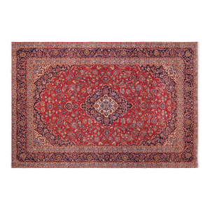 Vintage Hand-Knotted Wool Rug – 9'11" X 13'0" – Red & Blue