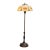 Late 20th Century Victorian Ef & Ef Industries Paneled Glass Shade Floor Lamp For Sale