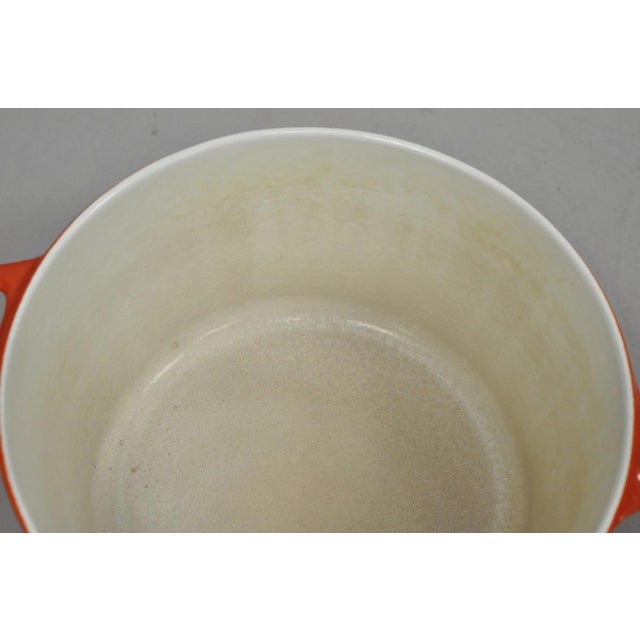 Late 20th Century Mid Century Modern Copco Michael Lax Orange Enameled Cast Iron Saucepan Denmark W / Lid For Sale - Image 11 of 14
