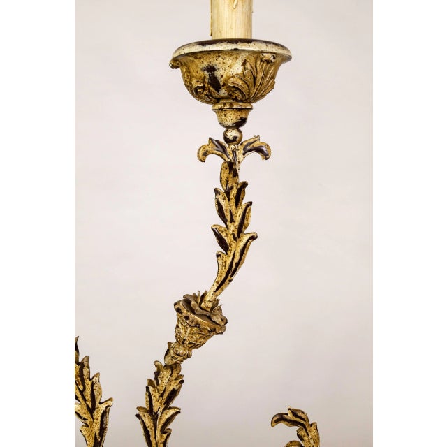 1970s Tall Curved Metal Foliate Lamps - Pair For Sale In San Francisco - Image 6 of 12