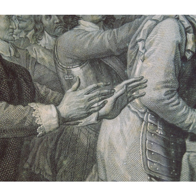 Paper Large Early 19th Century Engraving in Gold Frame, Cromwell Dissolving the Parliament, by John Hall After Benjamin West For Sale - Image 7 of 12