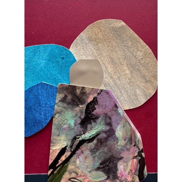 Pink "Pop Music 11" Original Mixed-Media Collage on Paper by Zac Woodiel For Sale - Image 8 of 9