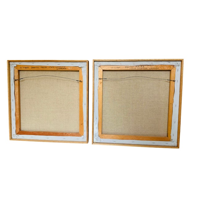Signed Dorothy Malan Original Floral Still Life Paintings – Matched Pair | Michigan Artist | Vintage Impressionist Artwork | Gold & Wood Frames For Sale - Image 11 of 12