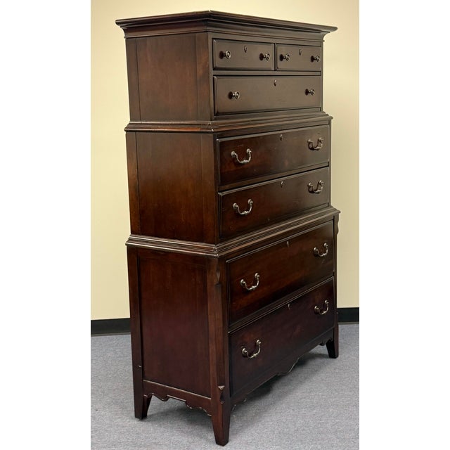 Rustic Broyhill “Fireside Cherry” Attic Heirloom Chest of Drawers For Sale - Image 3 of 12