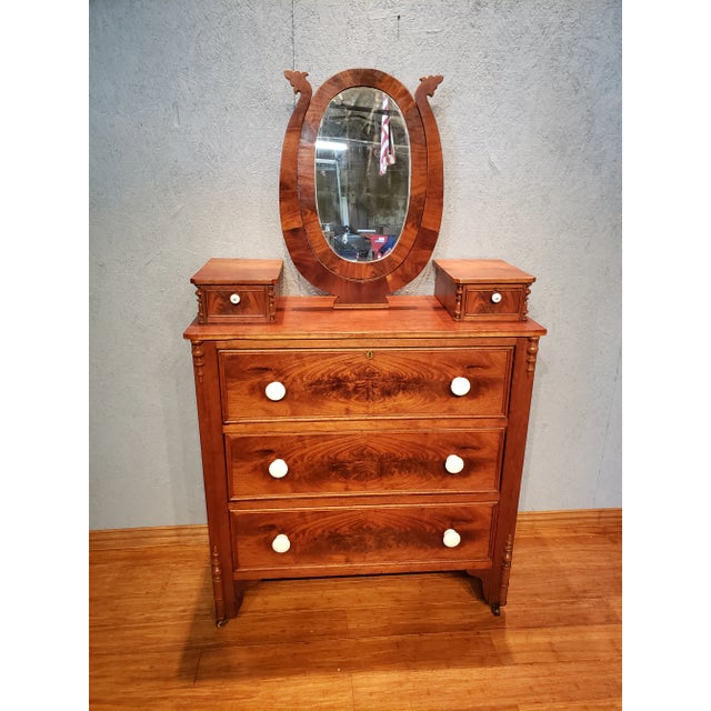 Late 19th Century Antique Empire Style Mohogany Chest For Sale - Image 10 of 10