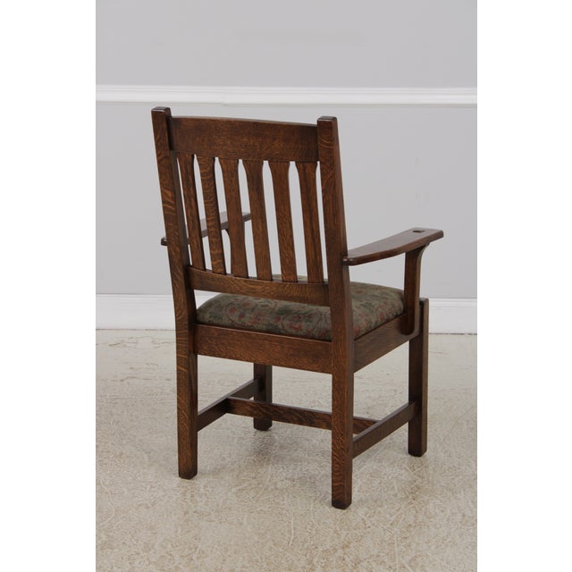 Stickley Set of 8 Stickley Mission Oak Dining Room Chairs For Sale - Image 4 of 18