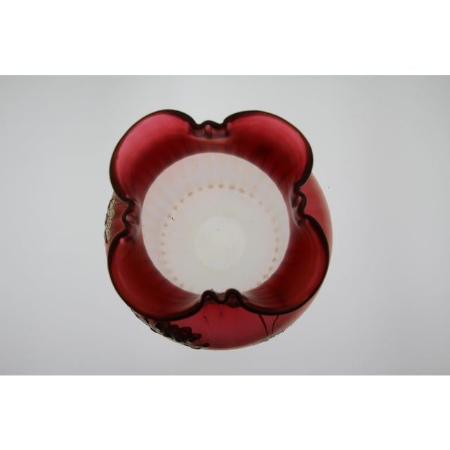 Art Nouveau Glass Vase with Enamel Decor, 1890s For Sale - Image 3 of 8