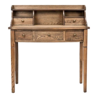 Five Drawer Writing Desk in Oak For Sale