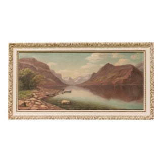 Early 20th Century Signed Landscape Antique Oil Painting For Sale