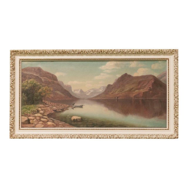 Early 20th Century Signed Landscape Antique Oil Painting For Sale