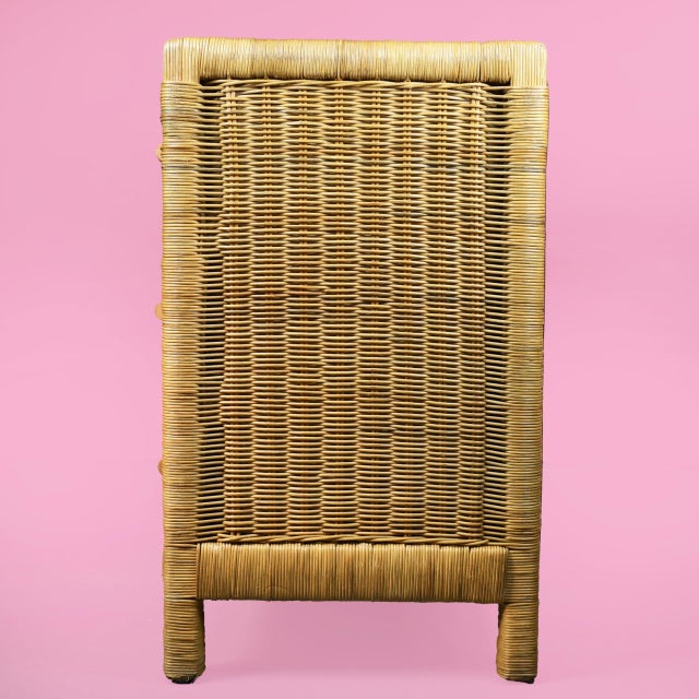 1960s Woven Rattan and Bamboo Double Dresser For Sale - Image 4 of 5