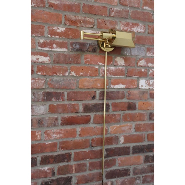 Vintage Polished Brass Swing Arm Wall Lamp With Swiveling Shade by Chapman For Sale - Image 13 of 18