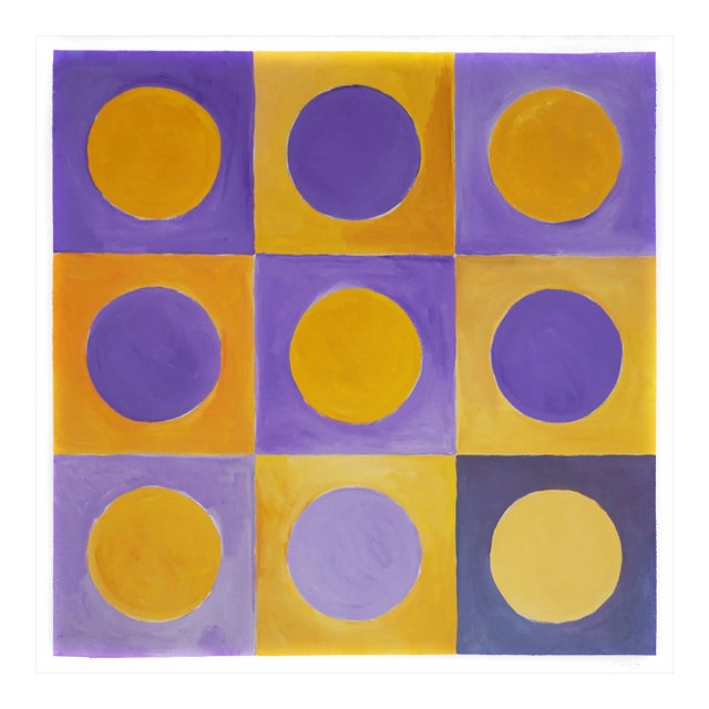 2022, Bauhaus Style Squared Painting by Natalia Roman For Sale