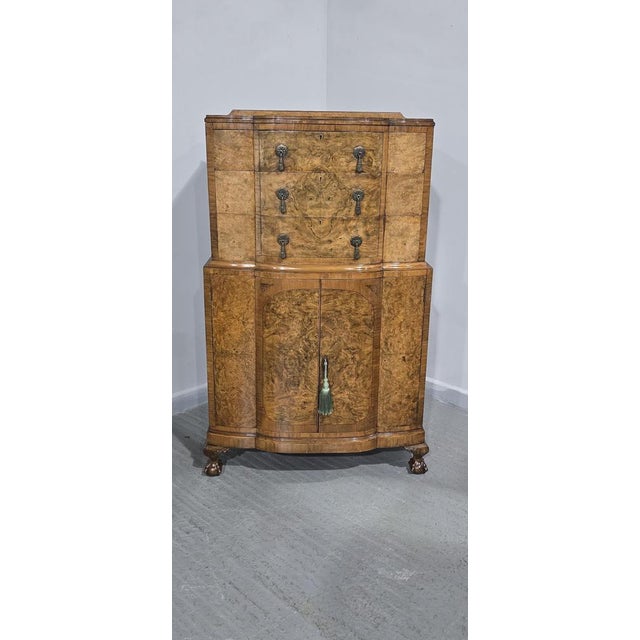Burr Walnut Linen Press For Sale - Image 10 of 18