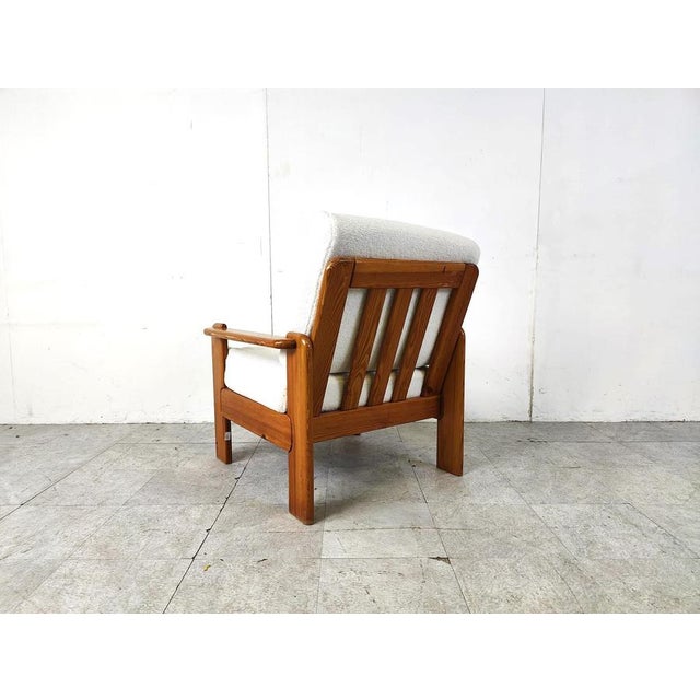 Vintage Pine Wood Armchair, 1960s For Sale - Image 6 of 11