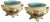 Majolica Cache Pots of Swallows from Sarreguemines, 1880s, Set of 2 For Sale