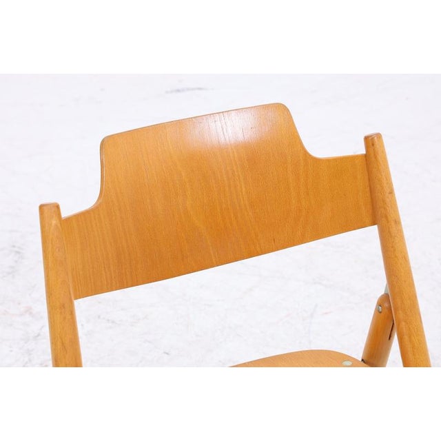 Wood SE 18 Folding Chairs by Egon Eiermann for Wilde + Spieth, Set of 4 For Sale - Image 7 of 17
