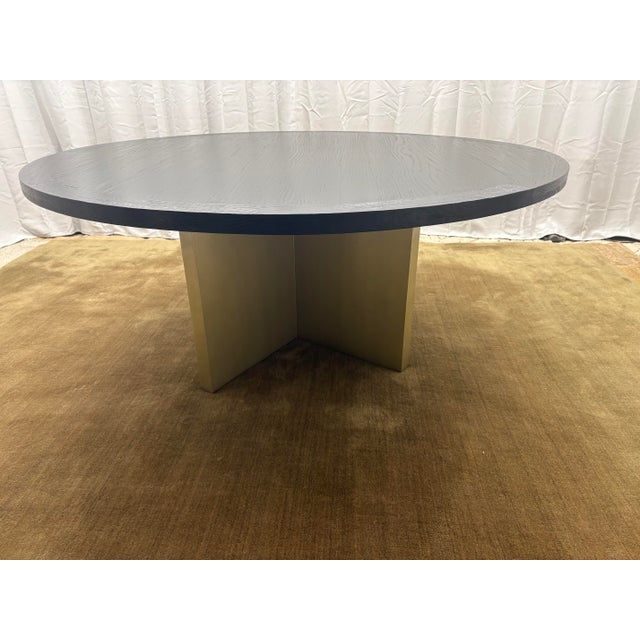 Black Arhaus Sculptural Pedestal Round Dining Table — 72" For Sale - Image 8 of 18