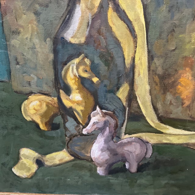 1960s 20th Century Oil on Canvas Still Life Composition European School Signed Framed Made 1964 by Kuzmenco For Sale - Image 5 of 11