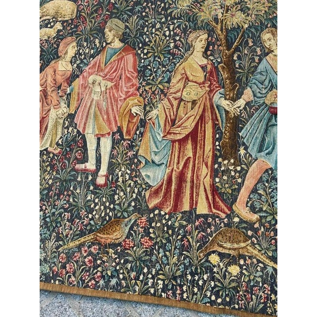 French Aubusson Style Screen Printed Hand Tapestry, 1960s For Sale - Image 14 of 18