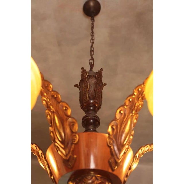 Antique Art Deco Chandelier For Sale - Image 3 of 5