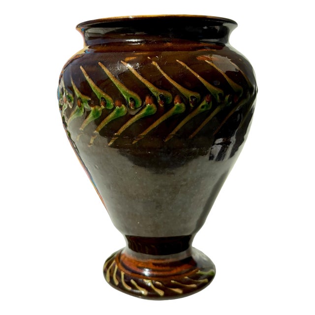 Vase with Slip-Trailed Decoration by Nils Kähler, 1930s For Sale