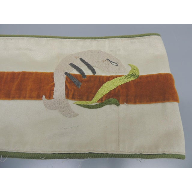 1960s Vintage Green and Brown Cotton & Velvet Textile Borders - Set of 2 For Sale - Image 5 of 5