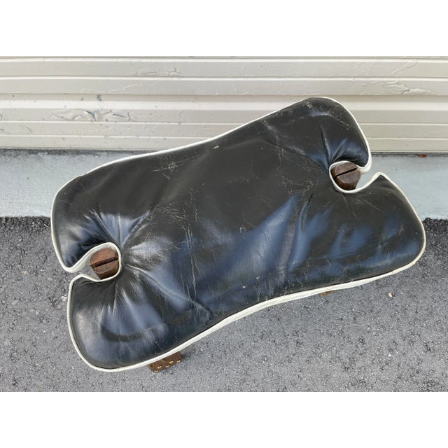 Mid 20th Century Vintage Moroccan Camel Saddle Egyptian Wood Stool For Sale - Image 4 of 11