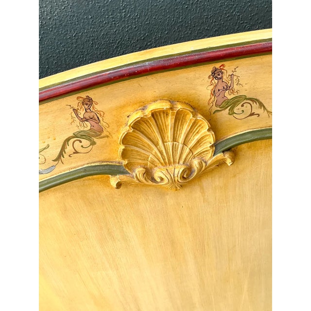 Vintage Hand-Painted Wood Queen Headboard For Sale - Image 10 of 12