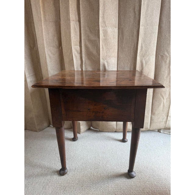 Antique English Oak Lowboy with Drawers, 1700s For Sale - Image 5 of 6