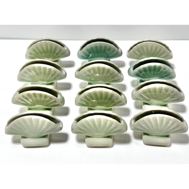 Vintage Ceramic Seashell Clamshell Place Card Holders - Set of 12 For Sale - Image 4 of 6