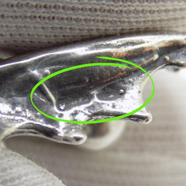 Metal Vintage Italian Handmade Genuine Silver Christmas Decoration Holly Miniature For Sale - Image 7 of 9