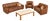 DS 44 Seating Set in Buffalo Leather in Leather and Marble from de Sede, 1970s, Set of 4 For Sale
