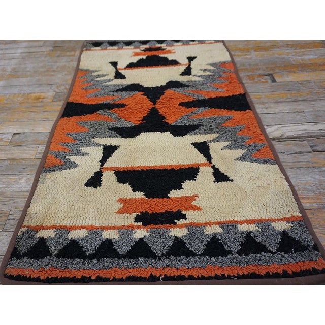 Beige Sublime Tan Beige Color and Harmonic Desing Antique American Hooked Rug For Sale - Image 8 of 10