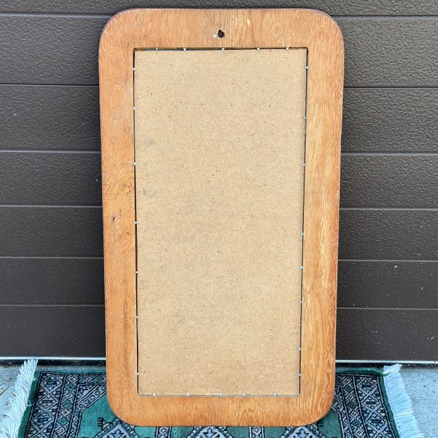 Mid-Century Rustic Sculpted Plywood Framed Wall Mirror For Sale - Image 9 of 10
