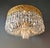 Antique Oval Flush Mount Chandelier Brass Crystal Ceiling Light Restored Gold For Sale - Image 9 of 10