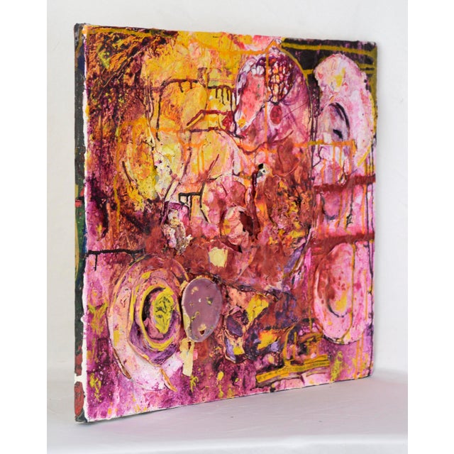 A Rose Is a Rose - Abstract Expressionist Assemblage in Acrylic on Canvas by Charles David Francis For Sale - Image 9 of 10