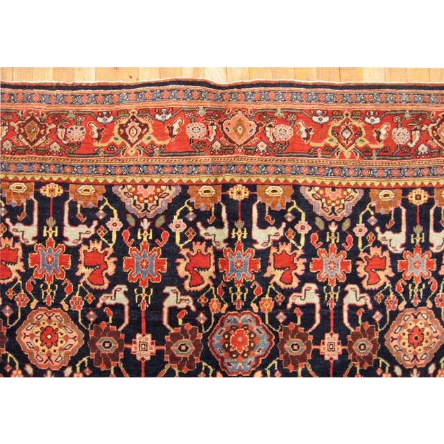 Antique Persian Bidjar Oriental Rug, in Room Size, with Florettes For Sale In New York - Image 6 of 6