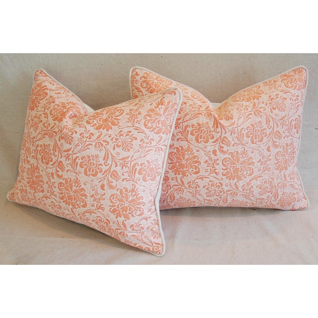 Designer Italian Fortuny Cimarosa Feather/Down Pillows 23" X 18" Pair