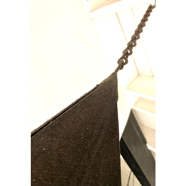 Mid Century Iron Wind Chime Heavy Hanging Distressed Iron Sculpture For Sale - Image 4 of 11