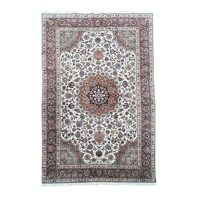 Fine Persian Tabriz Wool & Silk Rug 6’7” X 10’2” For Sale