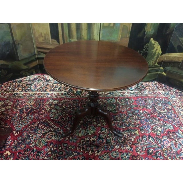 Brown Vintage Tilt Top Table, Mahogany Accent Table For Sale - Image 8 of 12