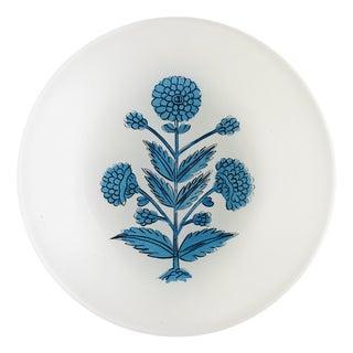 Glass Trinket Dish, Blue Motif For Sale