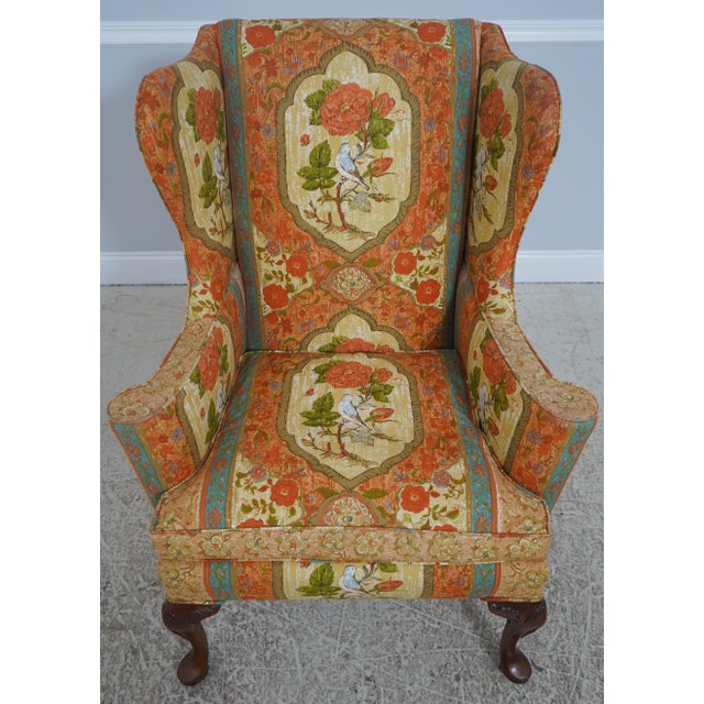Age: Approx: 20 Years Old Details: Clean Well Cared For Upholstery Down Seat Cushion Queen Anne Legs & Pad Feet 18 C....