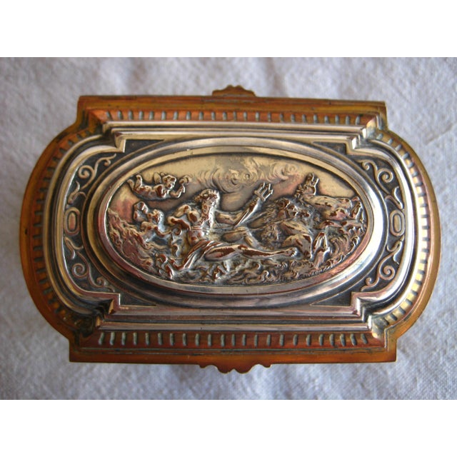 Metal Mid 18th Century French Napoleon III Silver Plate Jewelry Box For Sale - Image 7 of 10