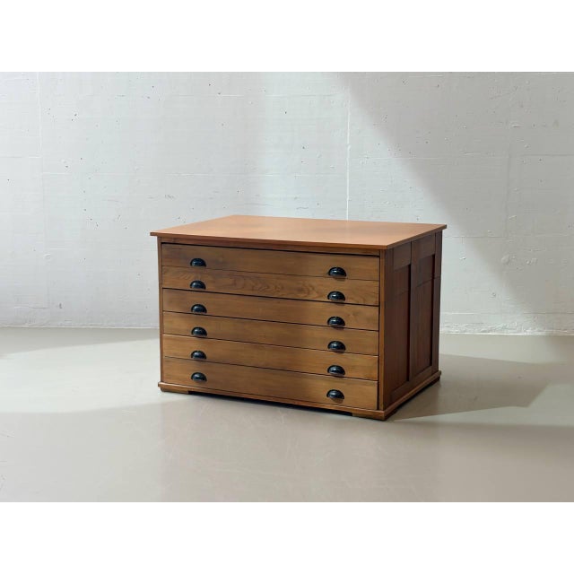Archive Chest of 6 Drawers in Cherrywood, 1970s For Sale - Image 13 of 17