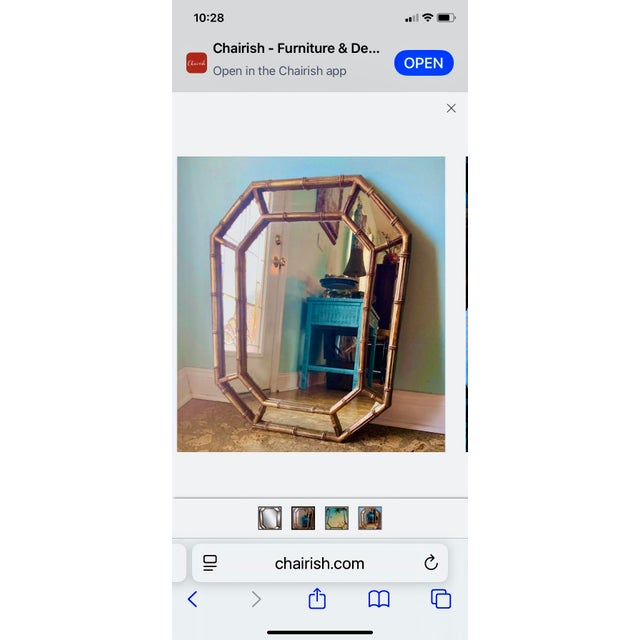 Vintage Faux Bamboo Gilt Wall Mirrors -a Pair For Sale - Image 4 of 4