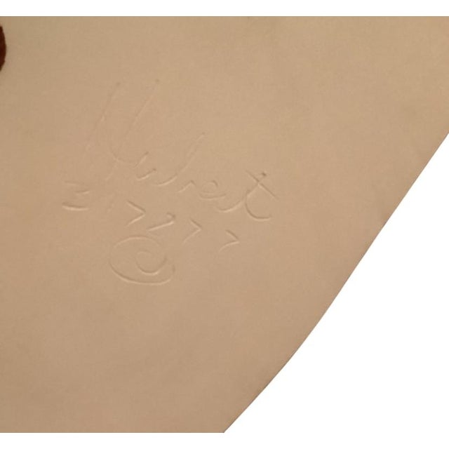 Striking architectural ceramic sculpture by Hubert, signed and numbered on the underside. This large 26-inch postmodern...